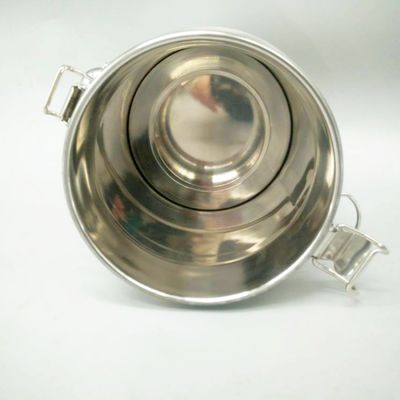 سطل فولادی ضد زنگ SS201 5 لیتری با درپوش ضخامت 0.8 میلی متر